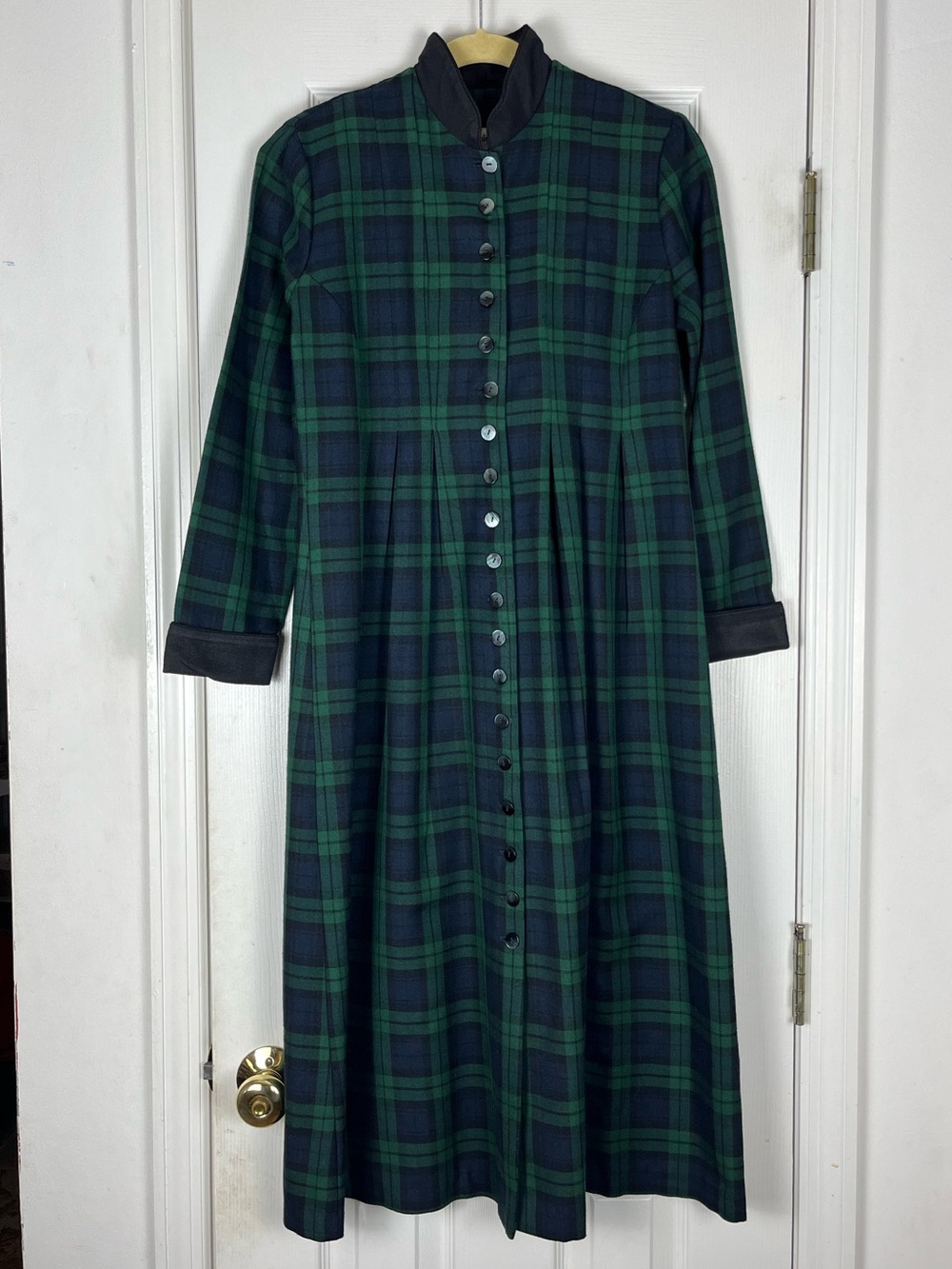 Vintage Appleseeds 80’s/90’s Plaid Long Sleeve Midi Maxi Dress 4 Petite
